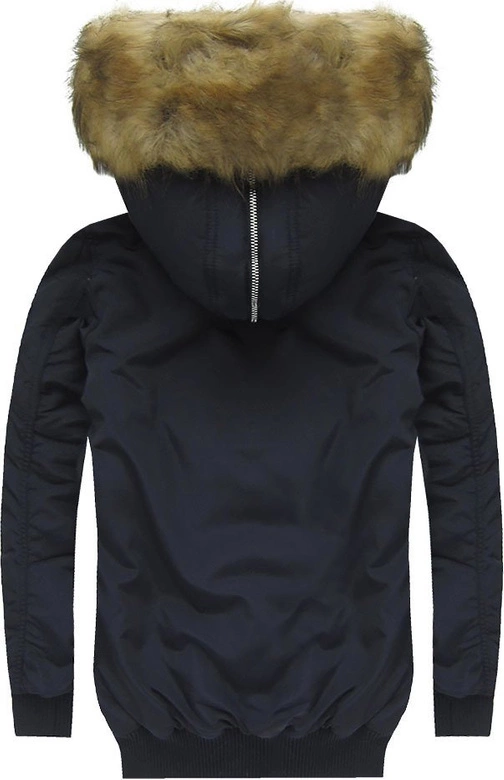 KURTKA ZIMOWA Z KAPTUREM GRANATOWA (W127)