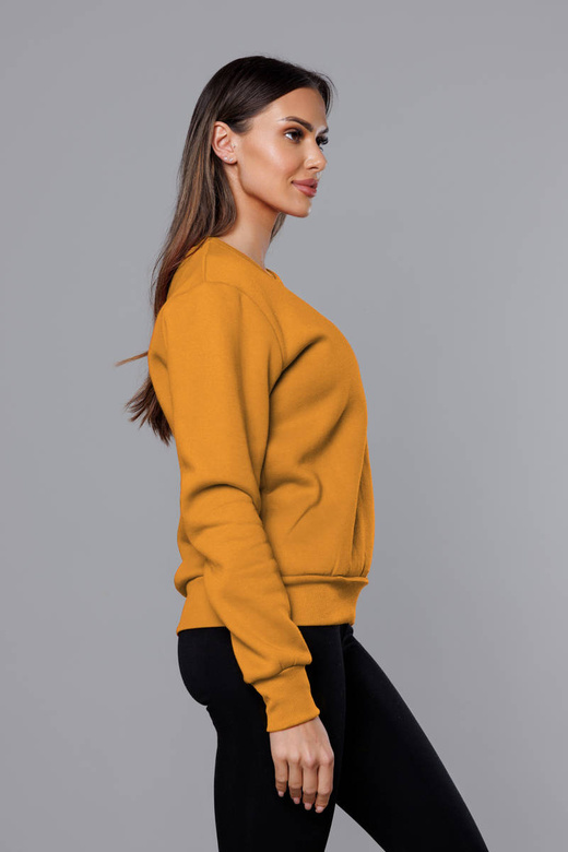 Bluza dresowa damska ze ściągaczami musztardowa (w01-26)