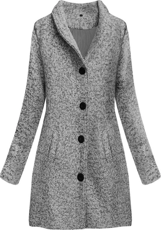 KRÓTKI PŁASZCZ ZE STÓJKĄ JASNOSZARY (536ART)