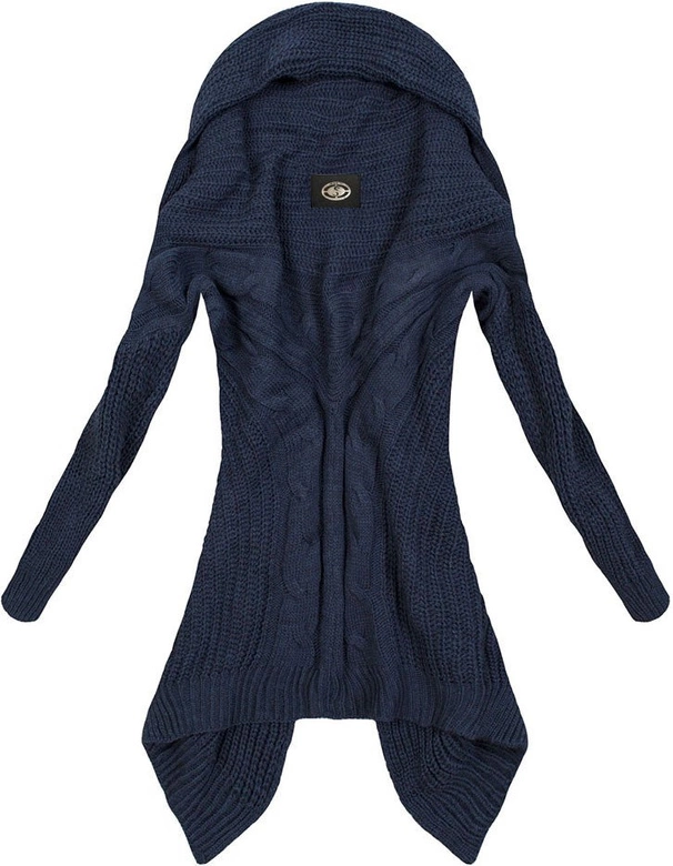 KARDIGAN Z WYDŁUŻONYMI BOKAMI GOOD77/1 GRANATOWY