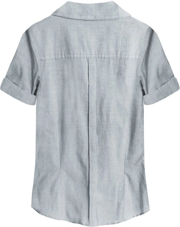 BAWEŁNIANA KOSZULA JASNOSZARA (1610)