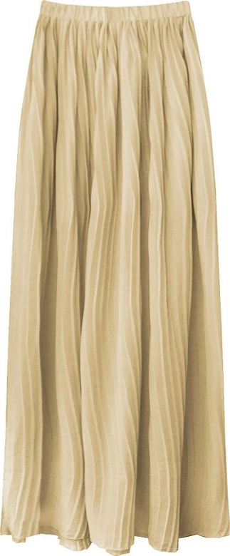 PLISOWANA SPÓDNICA MAXI JASNOBEŻOWA (9237/1)