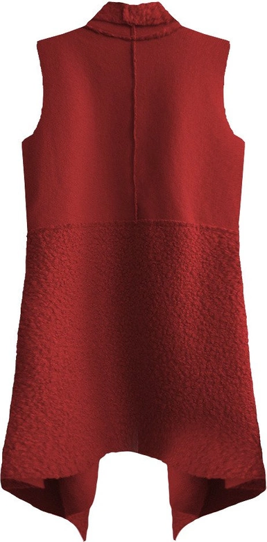 KAMIZELKA OVERSIZE Z ŁĄCZONYCH MATERIAŁÓW CZERWONA (545ART)