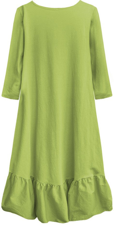 BAWEŁNIANA SUKIENKA OVERSIZE LIMONKOWA (403/3ART)