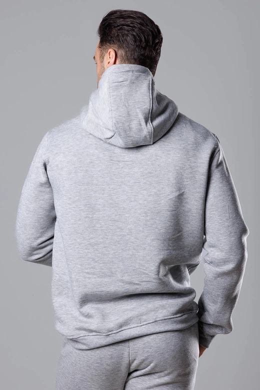 Męska bluza z kapturem jasna szara (68B2009-2)