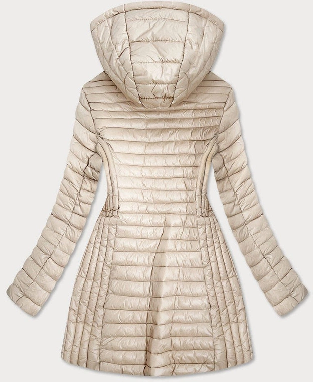 PIKOWANA KURTKA Z KAPTUREM BEŻOWA (191130)