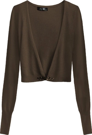 KRÓTKI ZDOBIONY SWETEREK CIEMNOBRĄZOWY (1550)