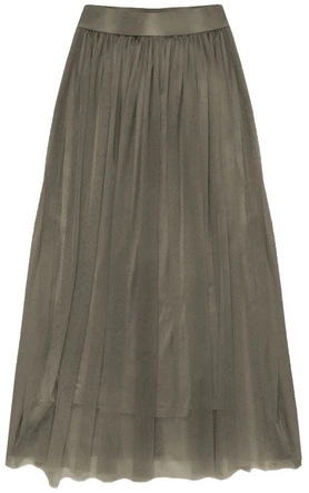 TIULOWA SPÓDNICA O DŁUGOŚCI MAXI KAKAOWA (149ART)