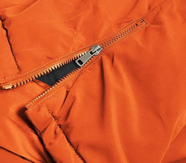 Damska parka zimowa pomarańczowa (CAN-588)