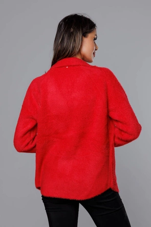 Krótka narzutka alpaka czerwona (CJ65)