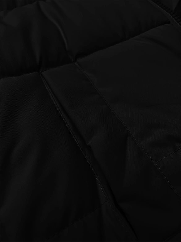 Krótka zimowa kurtka damska ze ściągaczami S'west czarna (B8288-1)