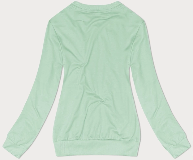 Cienka bluza dresowa damska ze ściągaczami pistacja (68W05-39)