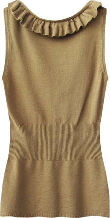 SWETERKOWA BLUZKA NA RAMIĄCZKACH KARMELOWA (1526)