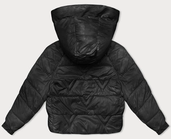 Przejściowa kurtka damska z podszewką w kratkę czarna (842)