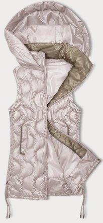 Bezrękawnik damski z ozdobnym pikowaniem S'West perłowy róż (B8337-51)