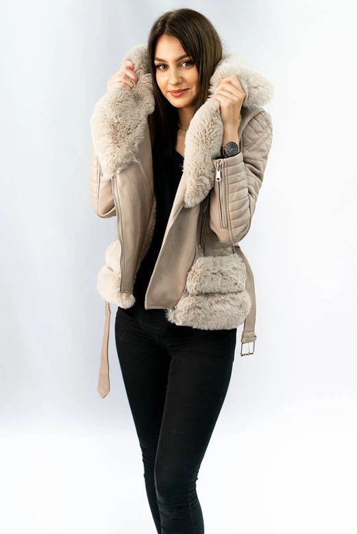 RAMONESKA Z FUTREM BEŻOWA (F832)