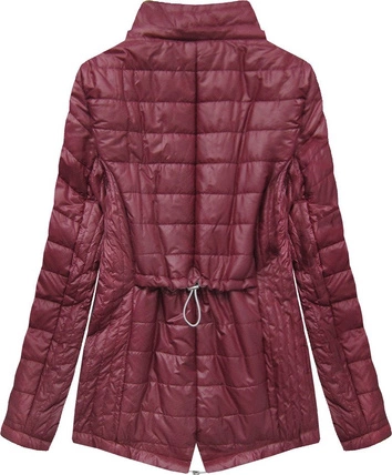 PIKOWANA KURTKA Z KAPTUREM BORDOWA (B2621)