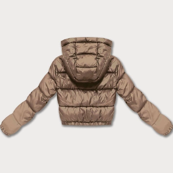 Dwustronna krótka kurtka damska Minority brązowa panterka (M6-6001-305)