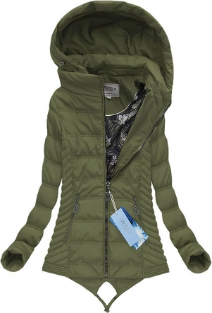 PIKOWANA KURTKA Z KAPTUREM KHAKI (W533)