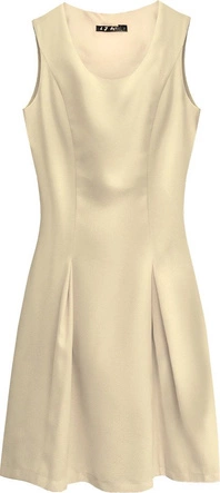 ROZKLOSZOWANA SUKIENKA BEŻOWA (6111)