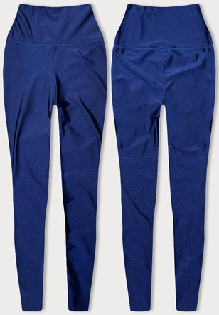Błyszczące legginsy lycra granatowe (YW06010-4)