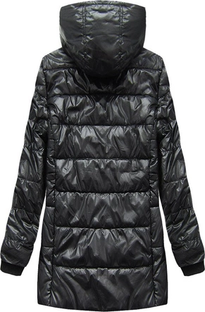BŁYSZCZĄCA KURTKA ZIMOWA NA MISIU CZARNA (51034)