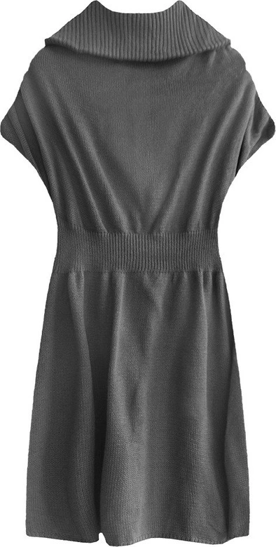 DŁUGI SWETER Z GOLFEM CIEMNOSZARY (X1224X)