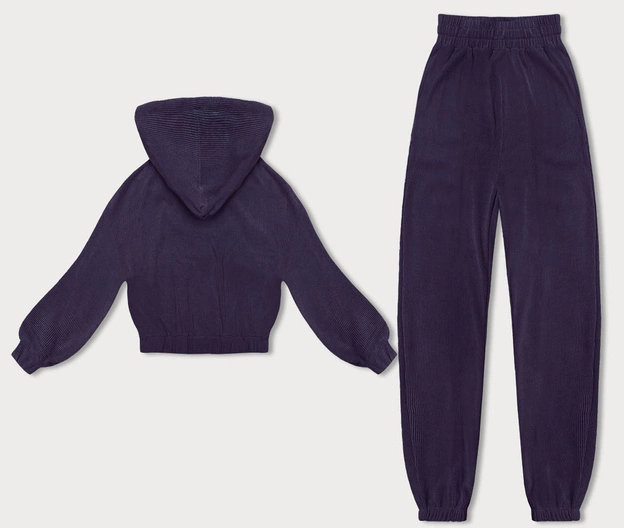 Komplet dresowy w prążki fioletowy (AMG-335A)