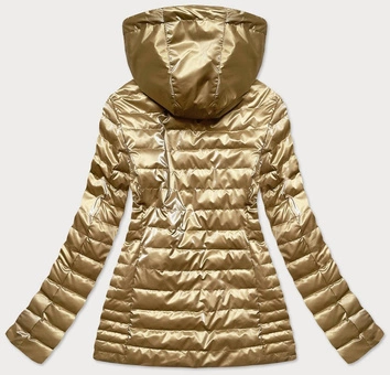 KURTKA DAMSKA Z KAPTUREM ZŁOTA (2021-11)