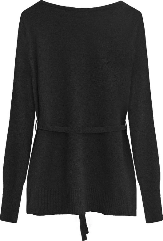 SWETEREK WIĄZANY W TALII CZARNY (1538)