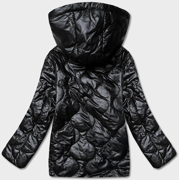 Damska kurtka z odpinanym kapturem czarna (B0131-1)