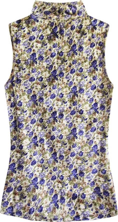 WELUROWY GOLF W KWIATKI ZŁOTO-CHABROWY (3684/9)