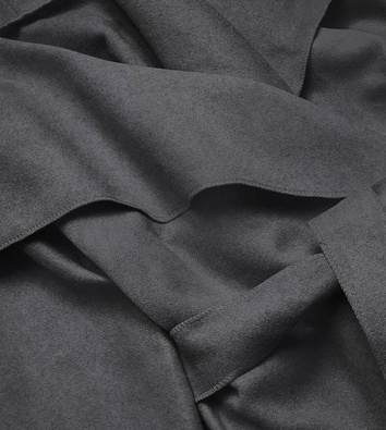 Minimalistyczny płaszcz damski grafitowy (747ART)