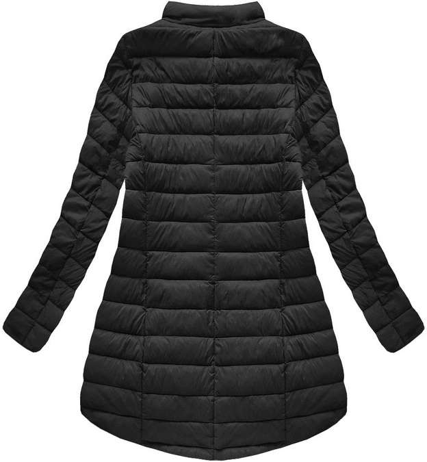 PIKOWANA KURTKA Z KAPTUREM CZARNA (7471-PLUS)