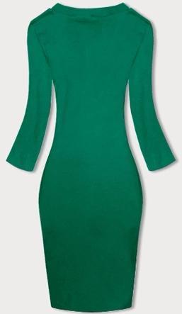  Dopasowana sukienka w prążki z okrągłym dekoltem zielona (5131-13)