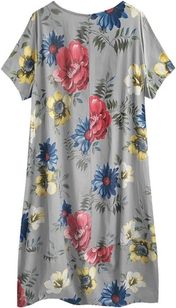 BAWEŁNIANA SUKIENKA OVERSIZE SZARA (341ART)