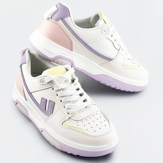 Buty sportowe damskie biało-fioletowe (ad-555)