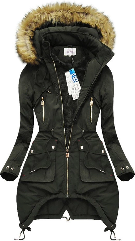 PIKOWANA KURTKA Z KAPTUREM KHAKI (7206W)