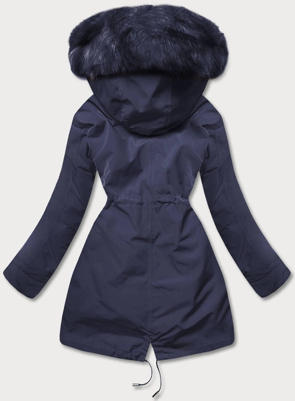 Ciepła kurtka zimowa damska granatowa (w629big)