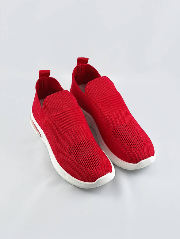 Wsuwane sportowe buty damskie czerwone (ldh886)