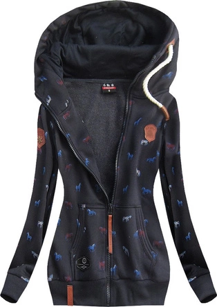 BLUZA Z NADRUKIEM W KONIE GRANATOWA (1928)