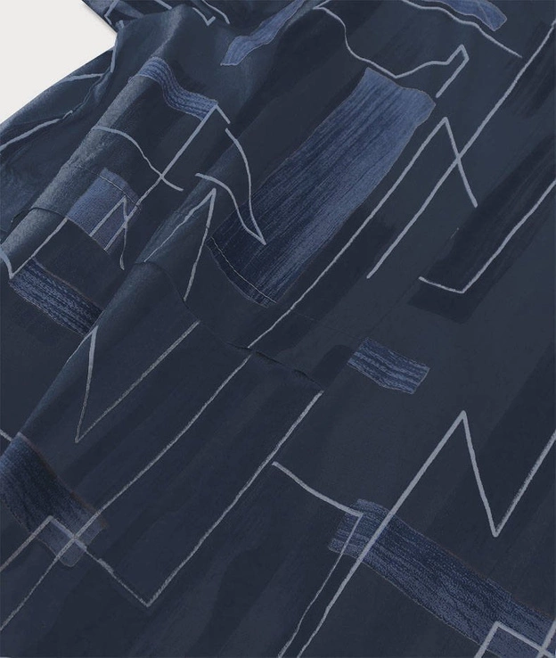 BAWEŁNIANA SUKIENKA OVERSIZE GRANATOWA (340ART)