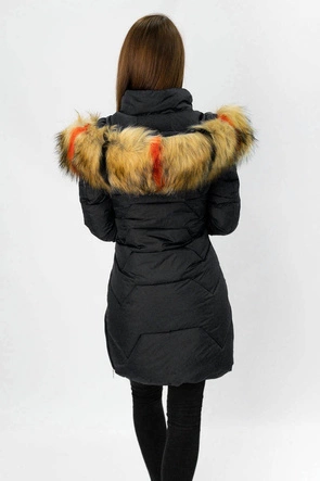 PIKOWANA KURTKA DAMSKA CZARNA (2013-1)