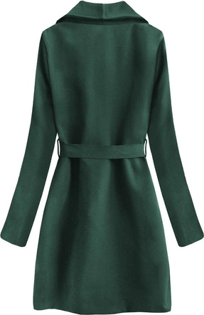 WIĄZANY PŁASZCZ Z KOŁNIERZEM ZIELONY (534ART)