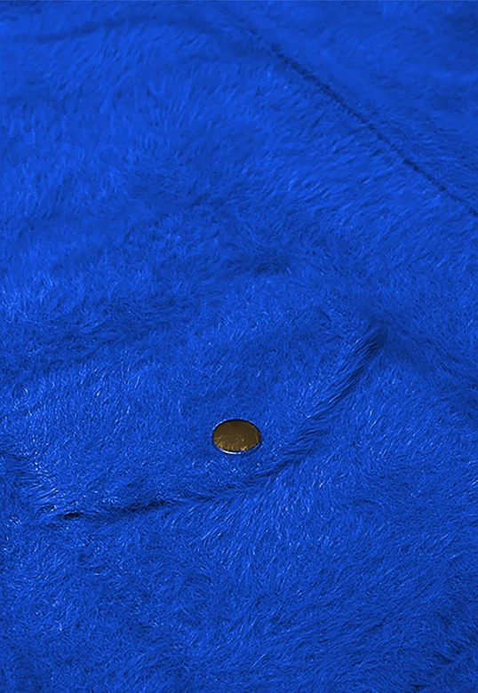 Krótka wełniana kurtka alpaka chabrowa (553)