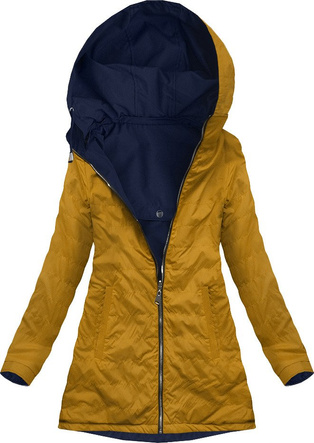 DWUSTRONNA PARKA Z KAPTUREM GRANATOWA (W645)