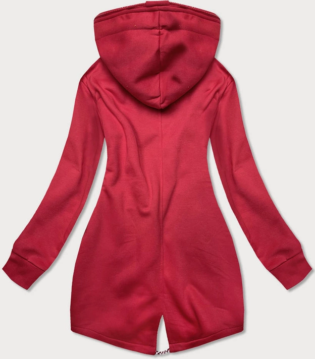 DŁUGA DAMSKA BLUZA SPORTOWA CZERWONA (AMG816)