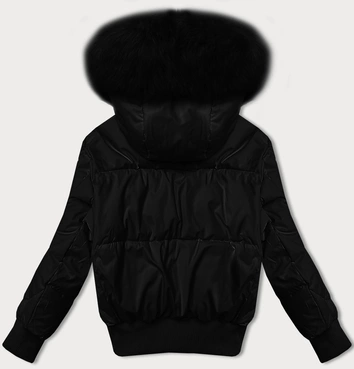 Krótka zimowa kurtka damska ze ściągaczami S'west czarna (B8288-1)