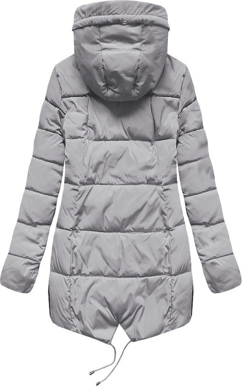 PIKOWANA KURTKA Z KAPTUREM SZARA (X857X)