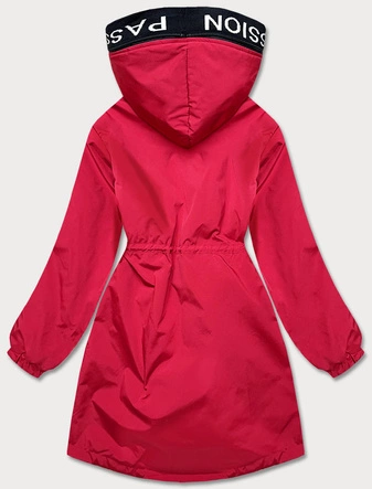 Asymetryczna damska parka czerwona (b8001-4)